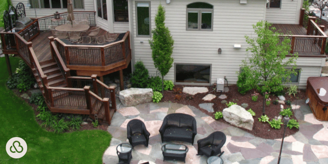 Greater Lansing wood deck and patio project built by Custom Built Design and Remodeling