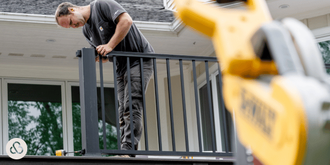 when to hire a michigan deck installer remodeler installing trex composite railing custom built okemos