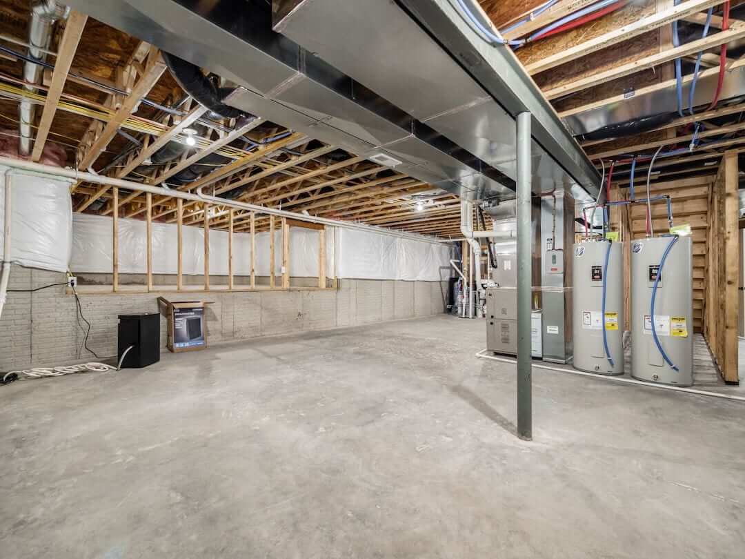 unfinished basement with HVAC