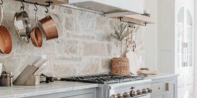 pros and cons of natural stone kitchen backsplashes limestone backsplash with grout behind range custom built michigan
