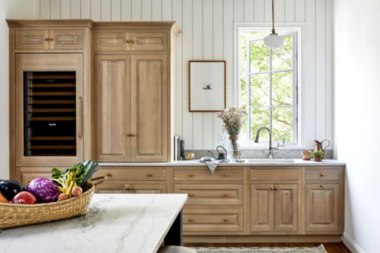 top luxury kitchen backsplash trends 2025 white wood shiplap backsplash in farmhouse culinary space custom built michigan
