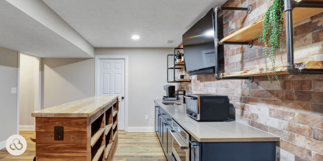 wet bar bathroom or guest suite how each affects your basement remodeling costs beverage center with bar custom built michigan