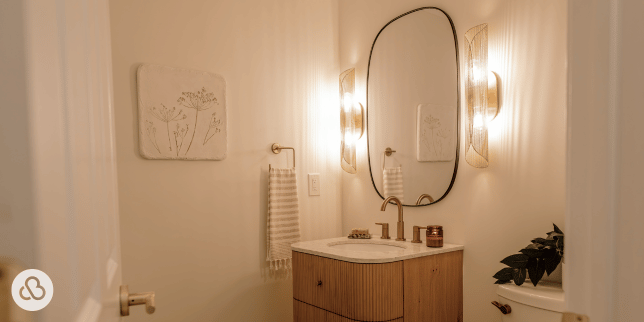 small bathroom big impact design tips to maximize your space half bath with sconce light fixtures custom built michigan