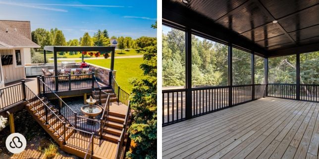 composite deck project built in Dewitt Michigan by Custom Built Design and Remodeling