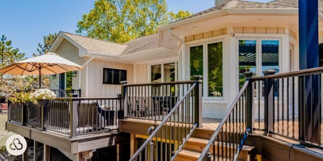 composite deck outdoor living space built by Custom Built Design and Remodeling in Greater Lansing Michigan