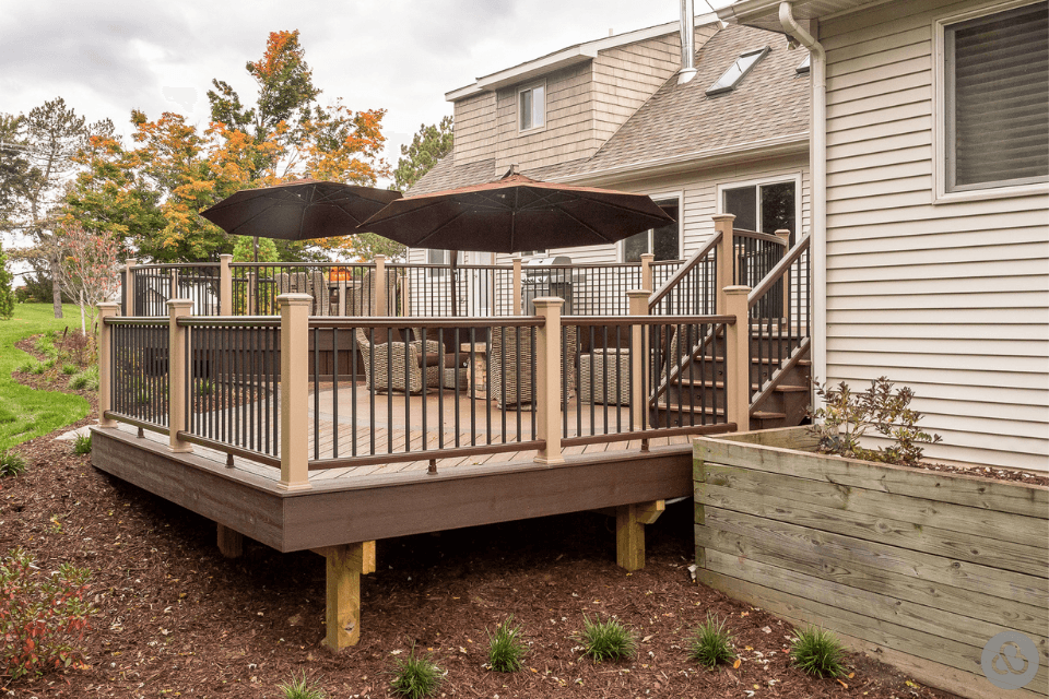 how long does it take to build a deck composite decking with umbrellas custom built