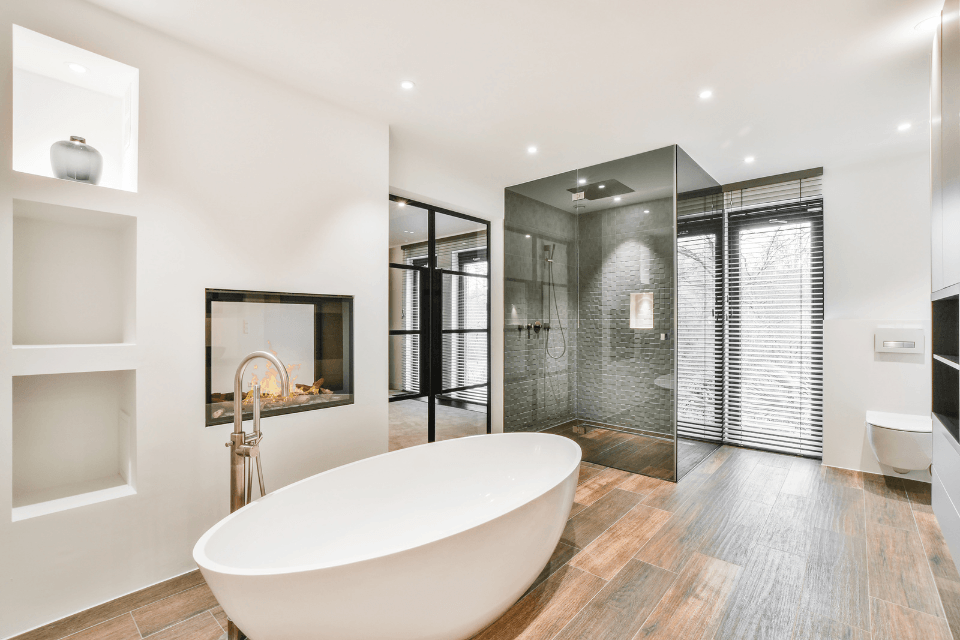 best bathroom remodeling designs 2025 free standing tub rain shower custom built michigan