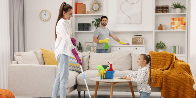 how to properly spring clean your home for the season family cleaning living room together custom built michigan