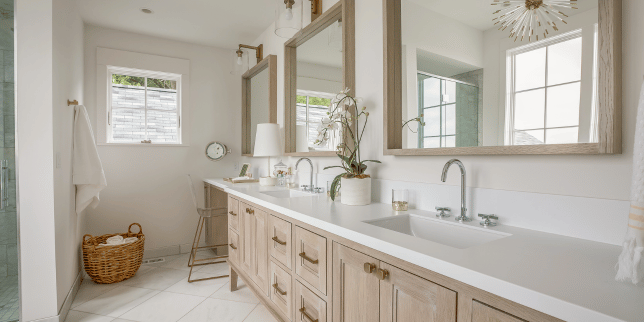 what type of contractor should i hire for my bathroom remodel double vanity with long countertop custom built michigan
