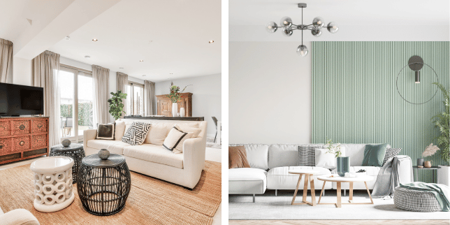 paint vs wallpaper which wall treatment should you choose living rooms with sofas and flooring custom built michigan