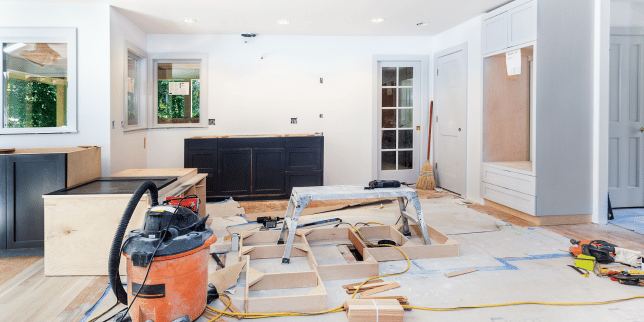 remodeling project in construction at Lansing Michigan home
