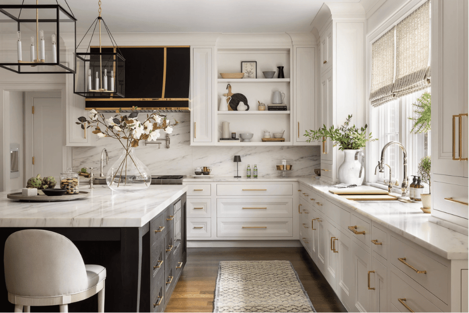 top kitchen design trends for 2025 chrome accents with brass hardware finishes custom built michigan