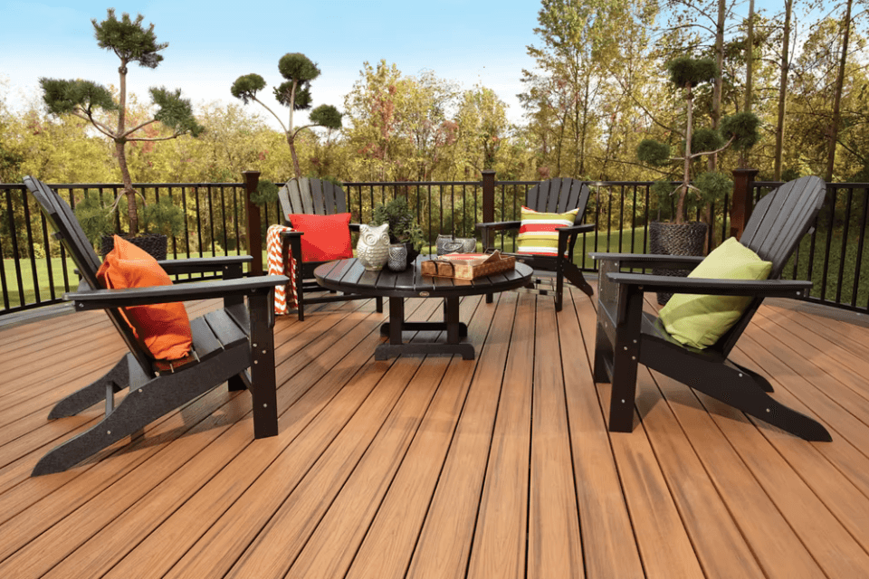 trex transcend tiki torch decking charcoal black railings custom built boyne city michigan