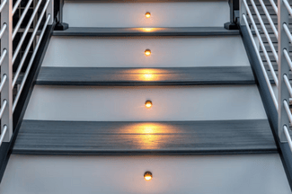 Trex composite deck with stair riser lights custom built michigan