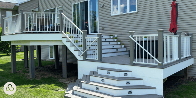 multi level decks pros cons and design ideas outdoor living space with stairs custom built michigan