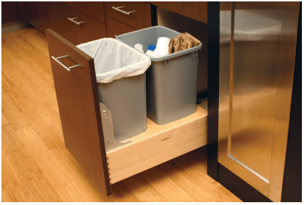 Recycling and trash base cabinet