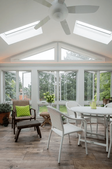 Home addition with skylights