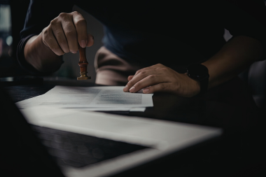 Lansing city official stamping deck building permit