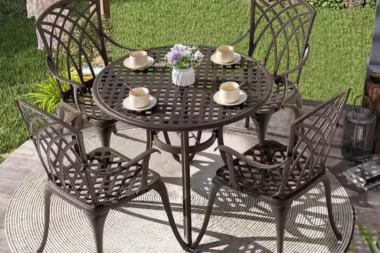 black aluminum outdoor furniture in Greater Lansing patio