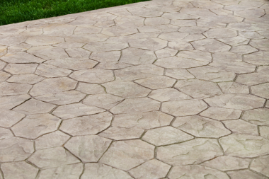 Greater Lansing patio with stamped concrete outdoor flooring