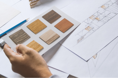 design build remodeling company in Greater Lansing reviewing material selection options