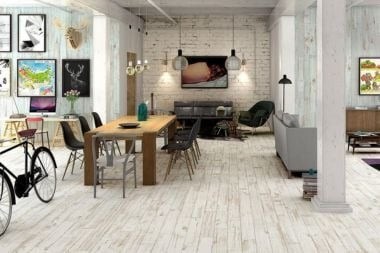 finished basement project with luxury vinyl plank flooring
