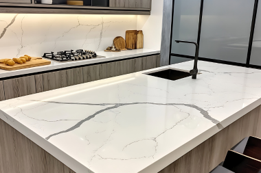 home remodeling trends to expect in 2026 modern kitchen remodel with quartz countertop and slab backsplash custom built michigan