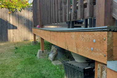 signs that your deck footings arent installed correctly decking space with sagging beams custom built michigan