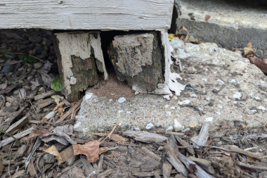 signs that your deck footings arent installed correctly deteriorated posts broken off concrete foundation custom built michigan