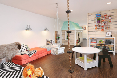 top basement layout design ideas for your home remodel playroom with luxury vinyl plank flooring and integrated storage custom built michigan