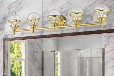 tips for better bathroom lighting design vintage style gold bar light fixture custom built michigan