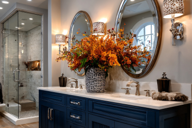 tips for better bathroom lighting design double vanity with lamp sconces custom built michigan