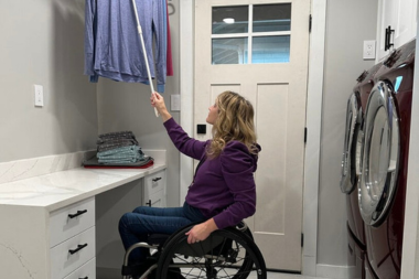 top storage ideas for your aging in place remodel disabled homeowner using rod for laundry room custom built michigan