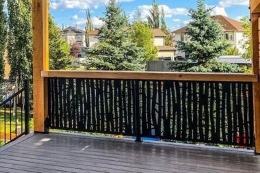composite deck railing with unique cut out design in Greater Lansing