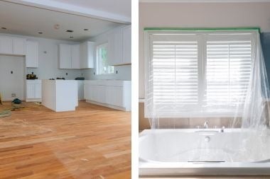 kitchen and bathroom projects mid construction in Greater Lansing