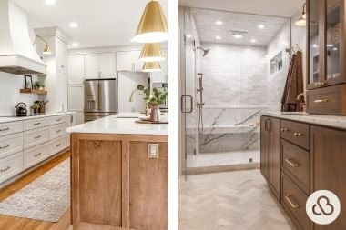 luxury kitchen remodel and bathroom remodeling project built by Custom Built Design and Remodeling in Greater Lansing Michigan