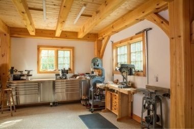woodworking workshop in garage addition Greater Lansing Michigan