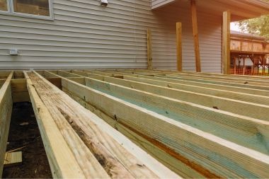 Greater Lansing deck building project with wood joists