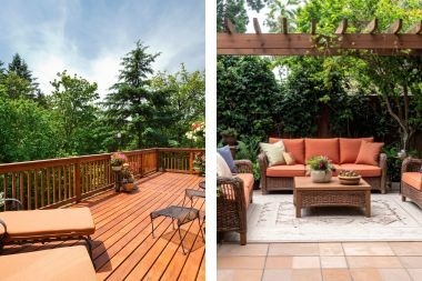 composite decking living space and outdoor patio in Greater Lansing Michigan