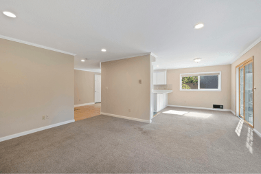 Greater Lansing basement remodeling project with living space and kitchenette