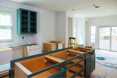 kitchen remodeling project mid construction in Greater Lansing Michigan