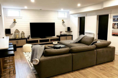 top home remodeling ideas for sports fans layered living room lighting with large furniture custom built michigan