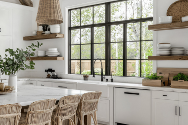 Greater Lansing kitchen remodel with large sink windows