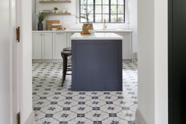 unique tile flooring in Northern Michigan kitchen remodeling project