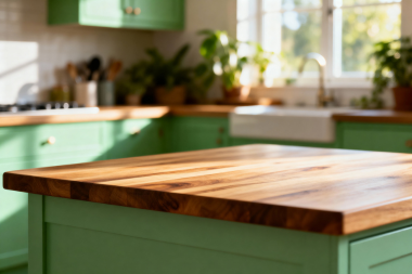 butcher block island in Northern Michigan luxury kitchen remodeling project