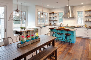 Northern Michigan remodeling project with communal bench seating