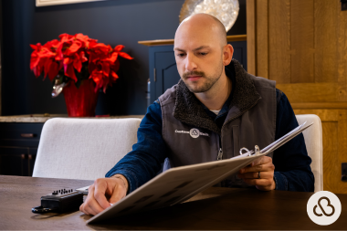 Greater Lansing home remodeling contractor reviewing design plans