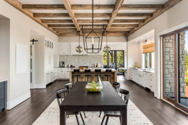 statement ceiling ideas adding personality to any room kitchen and dining area with wood beams custom built michigan