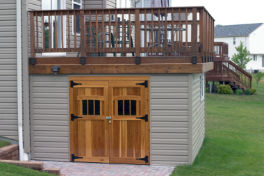 michigan under deck outdoor living space ideas decking shed with wood doors custom built okemos