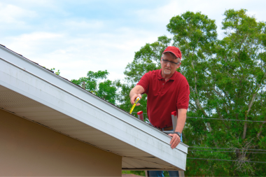 common mistakes to avoid while choosing your roof replacement material roofing inspector measuring shingles and gutters custom built michigan
